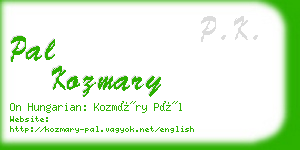 pal kozmary business card